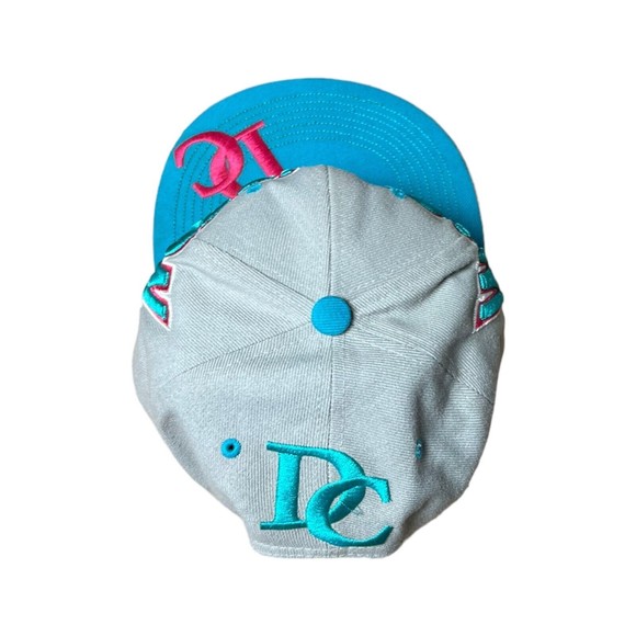 City Hunter Washington DC Turquoise Pink Gray Embroidered Snap Back Hat Cap - Picture 5 of 10